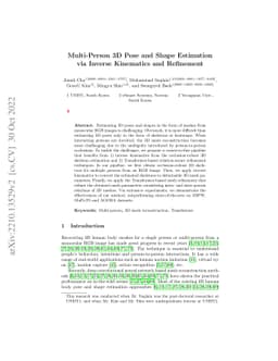 Multi-Person 3D Pose and Shape Estimation via Inverse Kinematics and
  Refinement