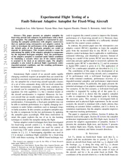 Experimental Flight Testing of a Fault-Tolerant Adaptive Autopilot for
  Fixed-Wing Aircraft