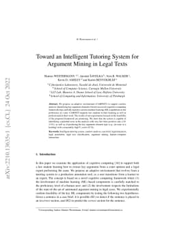 Toward an Intelligent Tutoring System for Argument Mining in Legal Texts