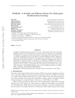 MARLlib: A Scalable and Efficient Multi-agent Reinforcement Learning
  Library