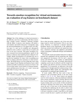 Towards emotion recognition for virtual environments: an evaluation of
  EEG features on benchmark dataset