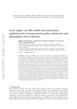 Cozie Apple: An iOS mobile and smartwatch application for environmental
  quality satisfaction and physiological data collection