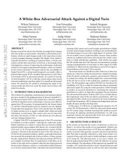 A White-Box Adversarial Attack Against a Digital Twin