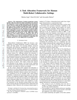 A Task Allocation Framework for Human Multi-Robot Collaborative Settings