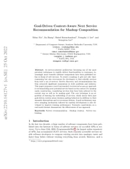 Goal-Driven Context-Aware Next Service Recommendation for Mashup
  Composition