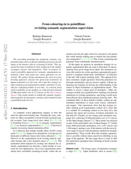 From colouring-in to pointillism: revisiting semantic segmentation
  supervision