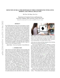 Detection of Real-time DeepFakes in Video Conferencing with Active
  Probing and Corneal Reflection