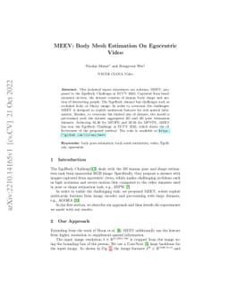 MEEV: Body Mesh Estimation On Egocentric Video