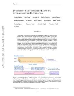In-context Reinforcement Learning with Algorithm Distillation