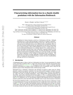 Characterizing information loss in a chaotic double pendulum with the
  Information Bottleneck