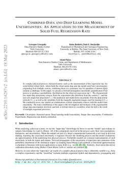Combined Data and Deep Learning Model Uncertainties: An Application to
  the Measurement of Solid Fuel Regression Rate