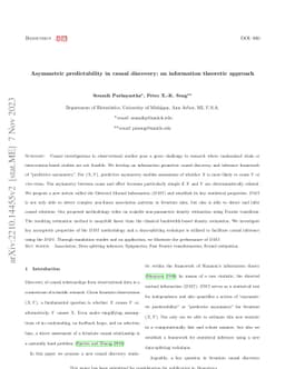 Asymmetric predictability in causal discovery: an information theoretic
  approach