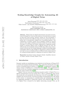 Scaling Knowledge Graphs for Automating AI of Digital Twins