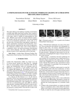 A Stronger Baseline For Automatic Pfirrmann Grading Of Lumbar Spine MRI
  Using Deep Learning