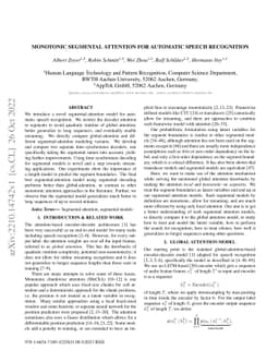 Monotonic segmental attention for automatic speech recognition