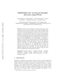 DEEPFAKE CLI: Accelerated Deepfake Detection using FPGAs