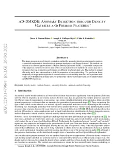 AD-DMKDE: Anomaly Detection through Density Matrices and Fourier
  Features
