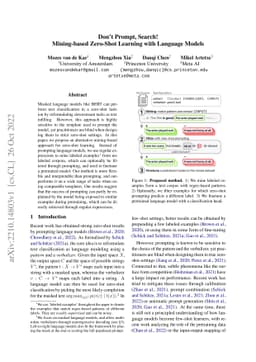 Don't Prompt, Search! Mining-based Zero-Shot Learning with Language
  Models
