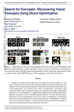 Search for Concepts: Discovering Visual Concepts Using Direct
  Optimization
