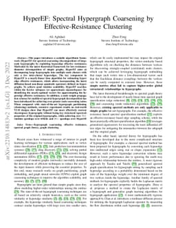 HyperEF: Spectral Hypergraph Coarsening by Effective-Resistance
  Clustering