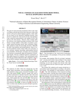 Visual Answer Localization with Cross-modal Mutual Knowledge Transfer