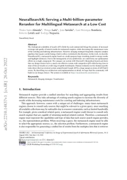NeuralSearchX: Serving a Multi-billion-parameter Reranker for
  Multilingual Metasearch at a Low Cost