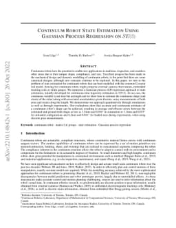 Continuum Robot State Estimation Using Gaussian Process Regression on
  $SE(3)$