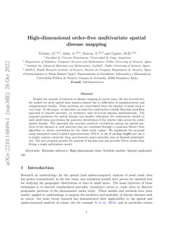 High-dimensional order-free multivariate spatial disease mapping