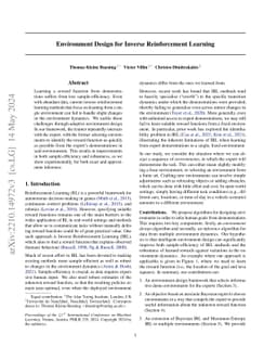 Environment Design for Inverse Reinforcement Learning