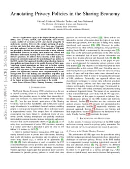 Annotating Privacy Policies in the Sharing Economy