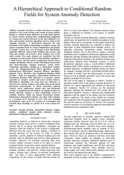 A Hierarchical Approach to Conditional Random Fields for System Anomaly
  Detection