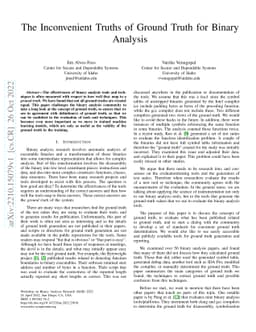 The Inconvenient Truths of Ground Truth for Binary Analysis