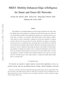 MEET: Mobility-Enhanced Edge inTelligence for Smart and Green 6G
  Networks