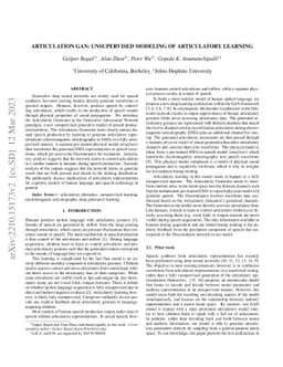 Articulation GAN: Unsupervised modeling of articulatory learning