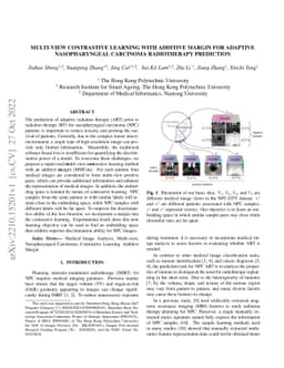Multi-view Contrastive Learning with Additive Margin for Adaptive
  Nasopharyngeal Carcinoma Radiotherapy Prediction