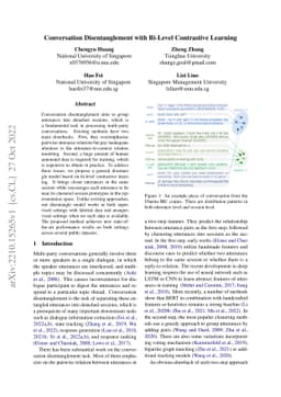 Conversation Disentanglement with Bi-Level Contrastive Learning