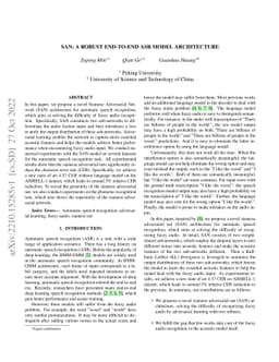 SAN: a robust end-to-end ASR model architecture
