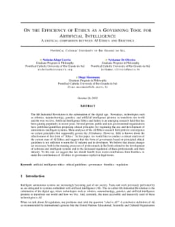 On the Efficiency of Ethics as a Governing Tool for Artificial
  Intelligence