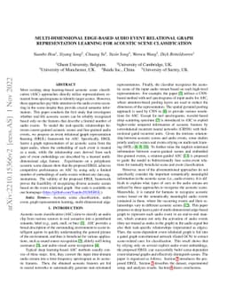 Multi-dimensional Edge-based Audio Event Relational Graph Representation
  Learning for Acoustic Scene Classification