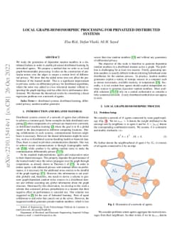 Local Graph-homomorphic Processing for Privatized Distributed Systems