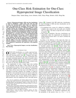 One-Class Risk Estimation for One-Class Hyperspectral Image
  Classification