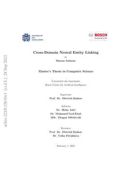 Cross-Domain Neural Entity Linking