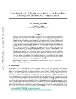 LyricJam Sonic: A Generative System for Real-Time Composition and
  Musical Improvisation