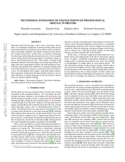 Multimodal Estimation of Change Points of Physiological Arousal in
  Drivers