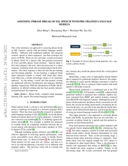 Assessing Phrase Break of ESL speech with Pre-trained Language Models