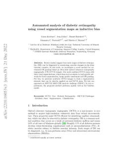 Automated analysis of diabetic retinopathy using vessel segmentation
  maps as inductive bias