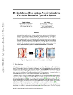 Physics-Informed Convolutional Neural Networks for Corruption Removal on
  Dynamical Systems