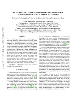 Filter and evolve: progressive pseudo label refining for semi-supervised
  automatic speech recognition
