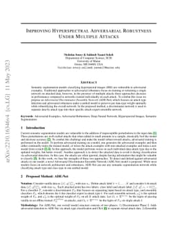 Improving Hyperspectral Adversarial Robustness Under Multiple Attacks