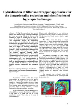 Hybridization of filter and wrapper approaches for the dimensionality
  reduction and classification of hyperspectral images